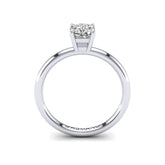 Gabriano Marilena 4 tırnaklı tektaş yüzük; GIA-HRD sertifikalı cushion pırlanta ve beyaz altın montürün yandan görünüşü